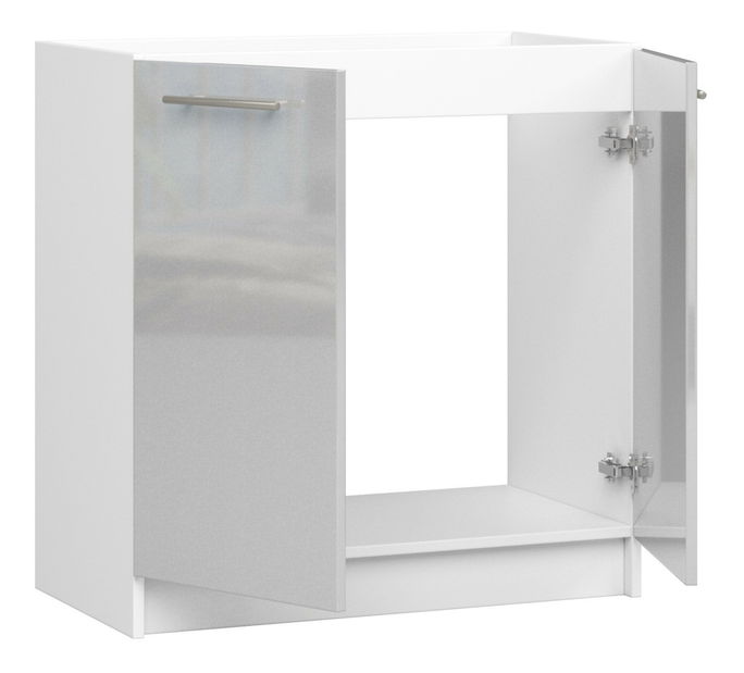 Dolní kuchyňská skříňka Ozara 80 (bílá + metalický lesk)