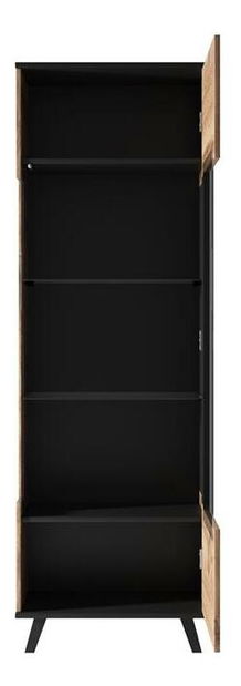 Vitrína Ranae W1 (dub wotan + černá)