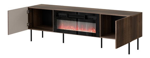 TV skříňka/stolek s elektrickým krbem Orlandio 180 (ořech warmia)