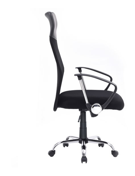 Kancelářské křeslo Teuc (ekokůže černá + černá + chromová) 