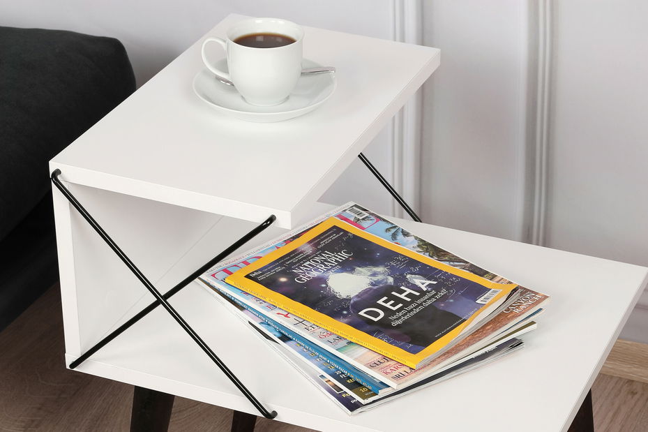 Noční stolek Crossline (bílá)
