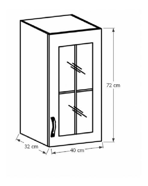 Horní kuchyňská skříňka se sklem G40S Provense (bílá + sosna andersen) (P)
