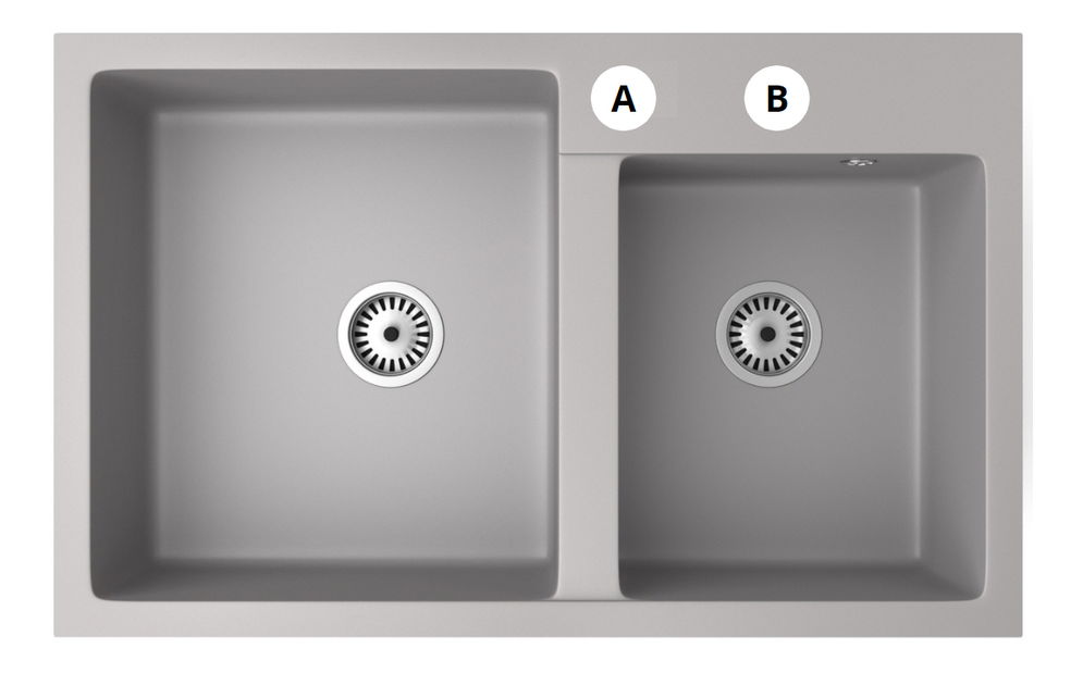 Kuchyňský dřez Hakkon (béžová) (se 2 otvory pro baterii)