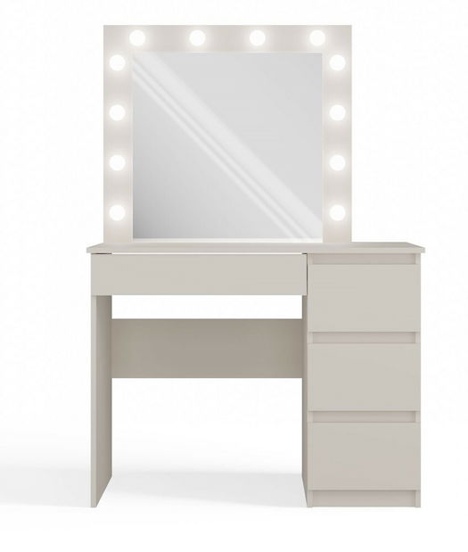 Toaletní stolek Micras 2 (kašmír) (P) (se zrcadlem) (s LED osvětlením)