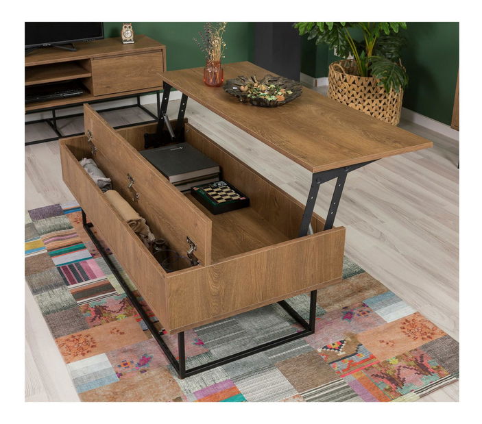 Sada nábytku do obývacího pokoje Laxi 23 (ořech + černá)