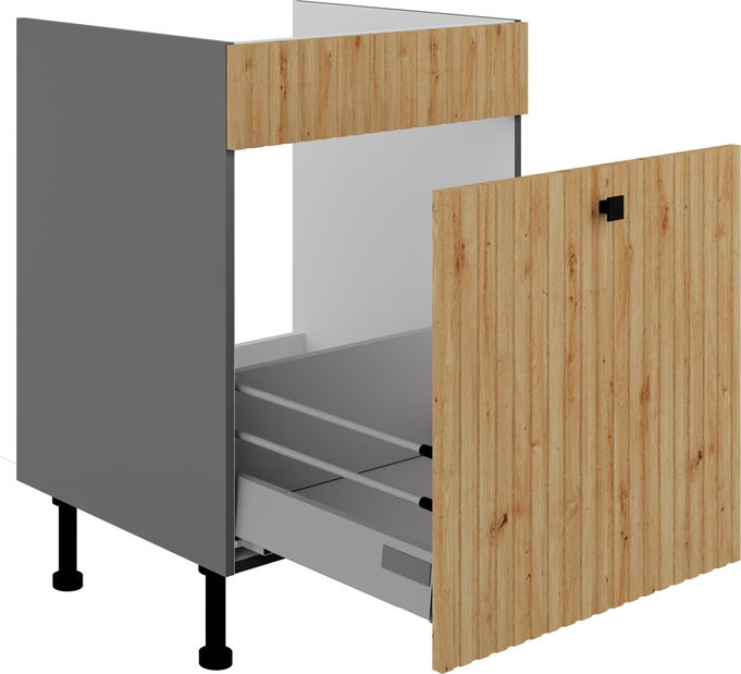 Dolní kuchyňská skříňka Avantoe 60 ZL 1S BB (korpus: antracit + fronta: dub artisan)