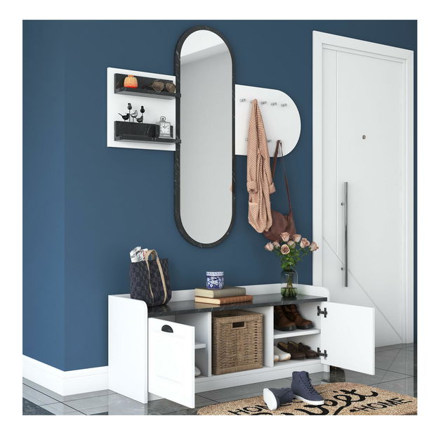 Předsíňová sestava Vosiku 2 (bílá + mramor světlý)