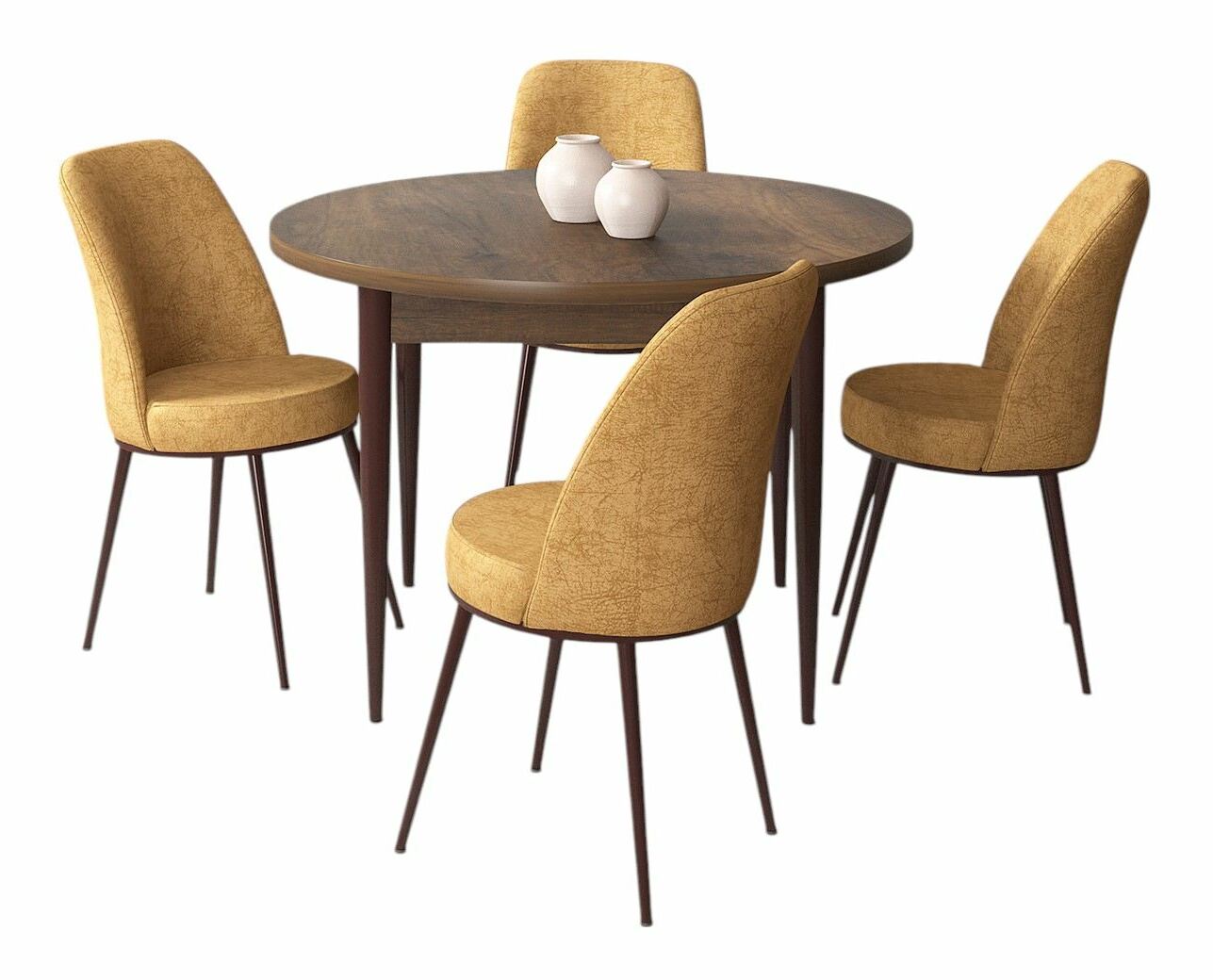 Jídelní set Torra (ořech barokní + cappuccino) (pro 4 osoby)