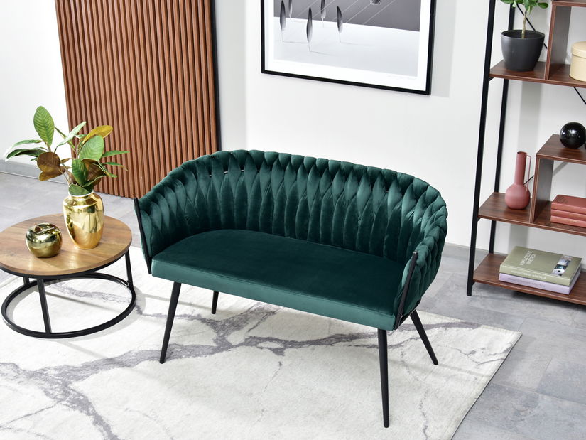 Pohovka dvousedačka Radio (zelená + černá)