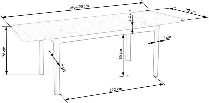 Rozkládací jídelní stůl 160-228 cm Fapo (bílá) (pro 6 8 osob)
