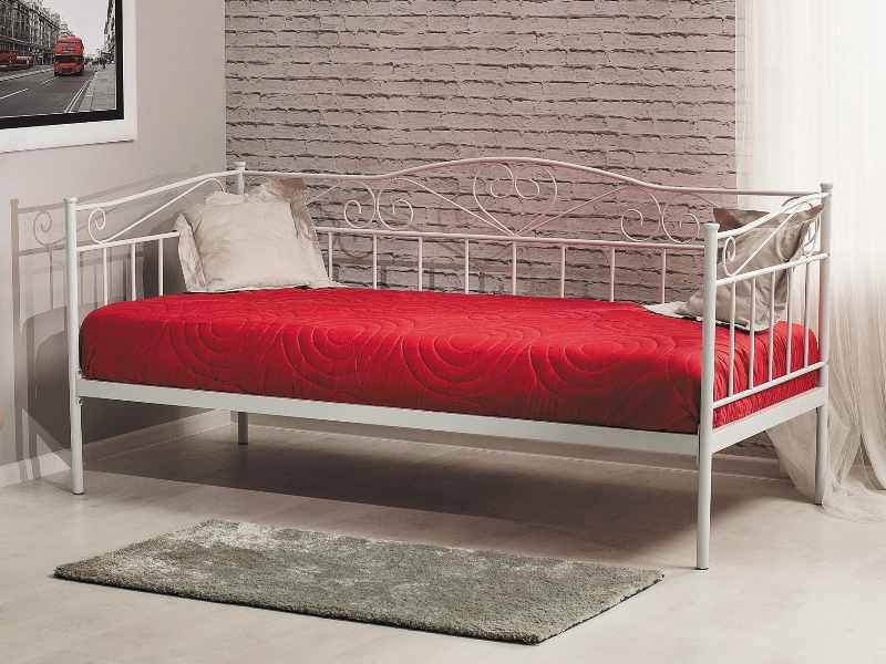 Postel 90x200 cm Beaulah (bílá) (bez matrace)