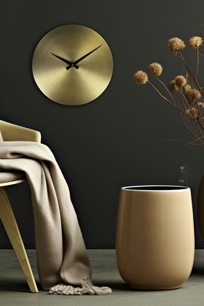 Nástěnné hodiny Silve (ořech + šedá)