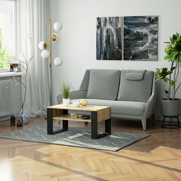 Konferenční stolek Distingue (dub artisan + černá)