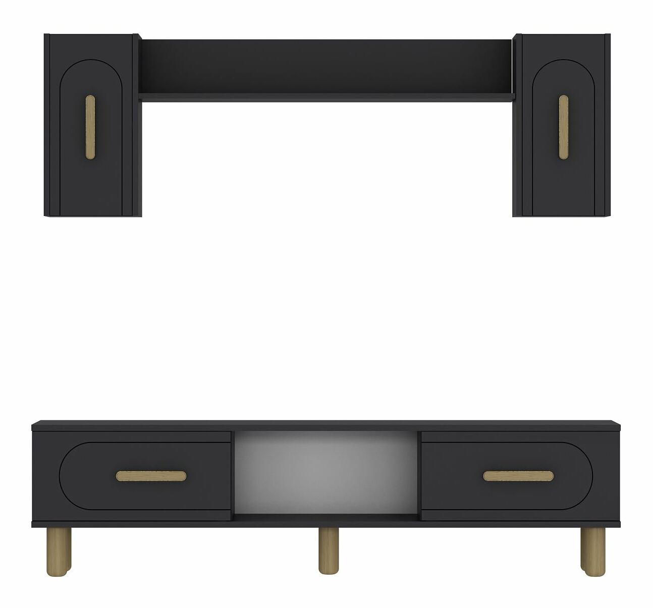 Obývací stěna Yosua 1 (antracit + dub safírový)