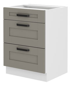 Dolní kuchyňská skříňka Lucid 60 D 3S BB (claygrey + bílá)