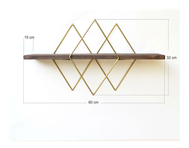 Dekorativní nástěnná police Duvelo 13 (ořech)