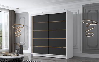 Šatní skříň Ballina 1 (bílá + černá)