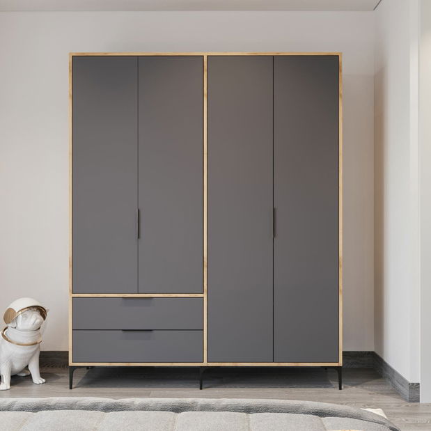Šatní skříň Roya 1 (dub + antracit)