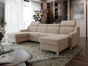 Rohová sedačka U Orolon U (béžová) (s úl. prostorem)