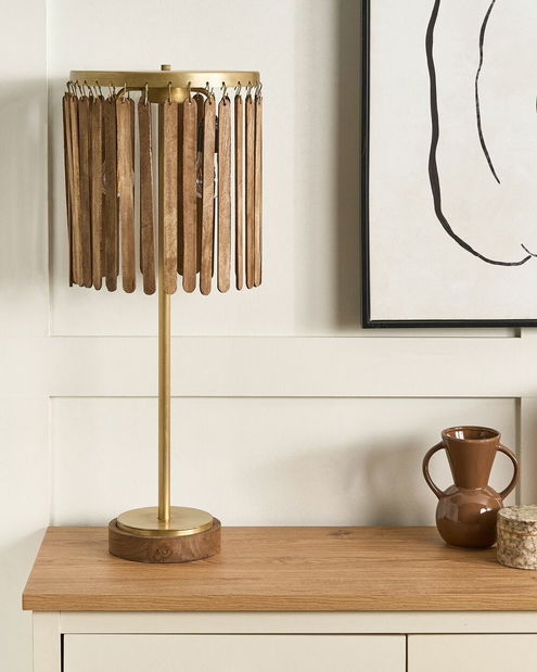 Stolní lampa Sargas (tmavé dřevo)