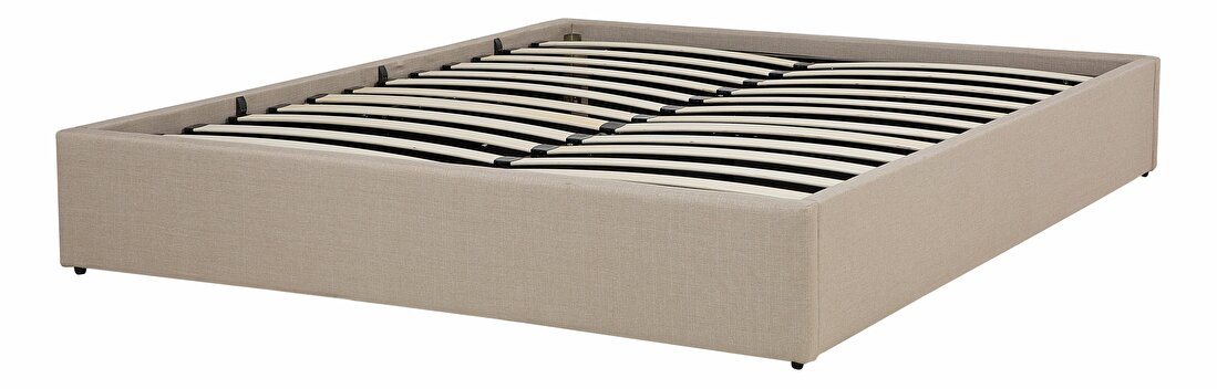 Manželská postel 160 cm DIJON (s roštem a úl. prostorem) (béžová) *výprodej