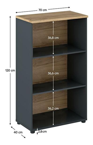 Regál Klodekas 4 (grafit + dub artisan)