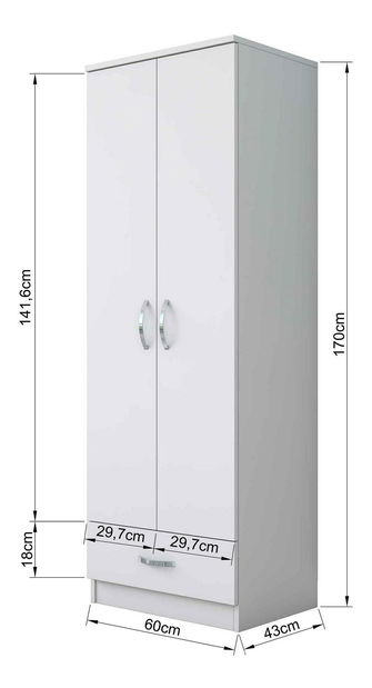  Šatní skříně Bastet 103 (bílá)