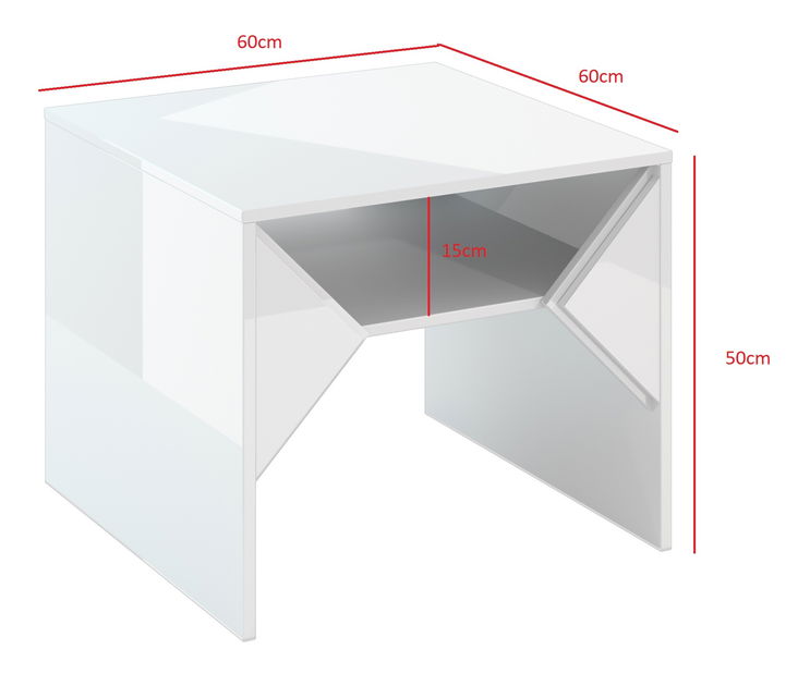 Konferenční stolek Tonfir (světle šedá + lesk bílý)