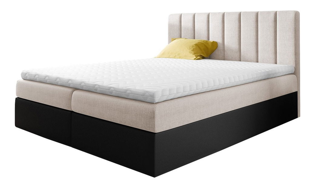 Manželská postel 200cm Fista (bílá + černá)