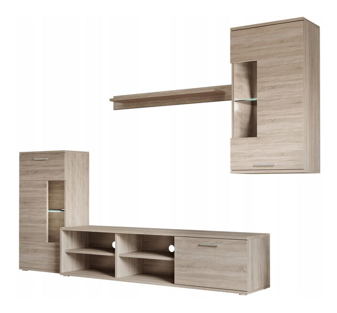 Obývací stěna s LED Frantal (dub sonoma) 