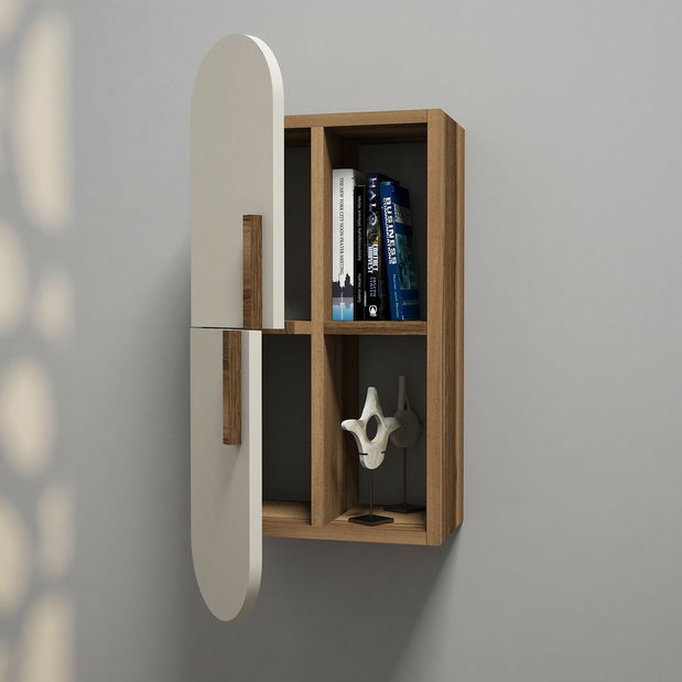 Polička Dolphie (Ořech + Krémová)