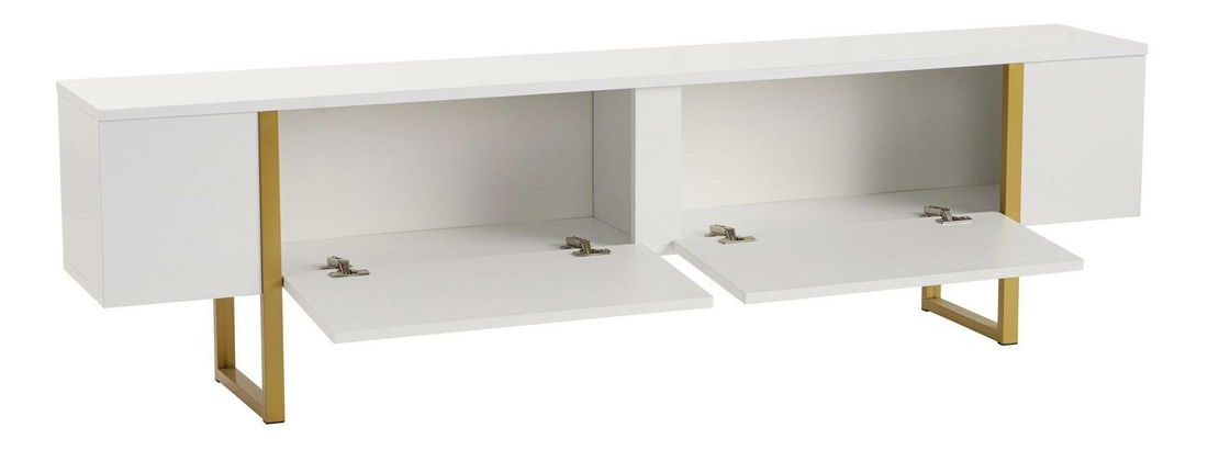 TV skříňka Seronitta (bílá + zlatá)