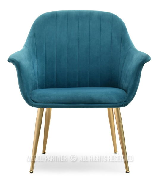 Křeslo Osmol F (tyrkysová + zlatá)