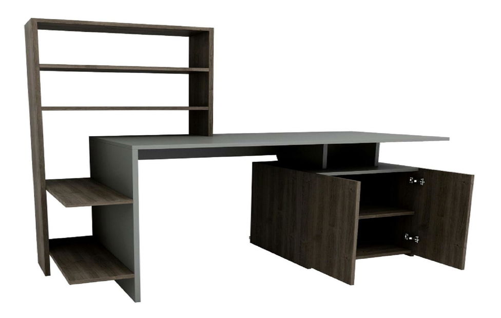 PC stolek Menile 2 (ořech + antracit)