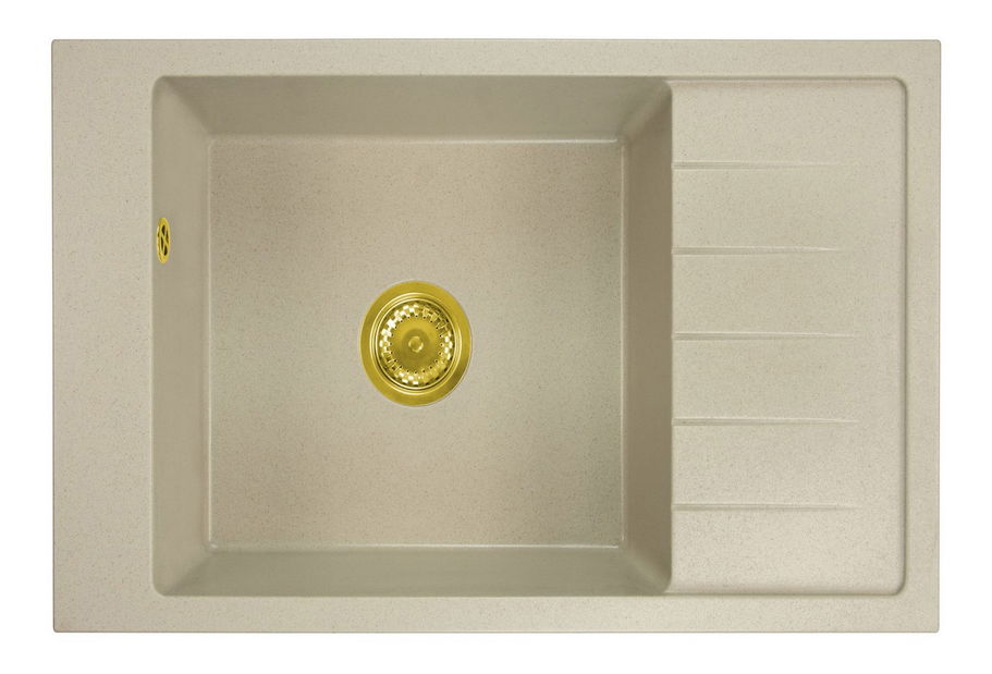 Kuchyňský dřez Lurano (béžová) (bez otvoru pro baterii) (P)