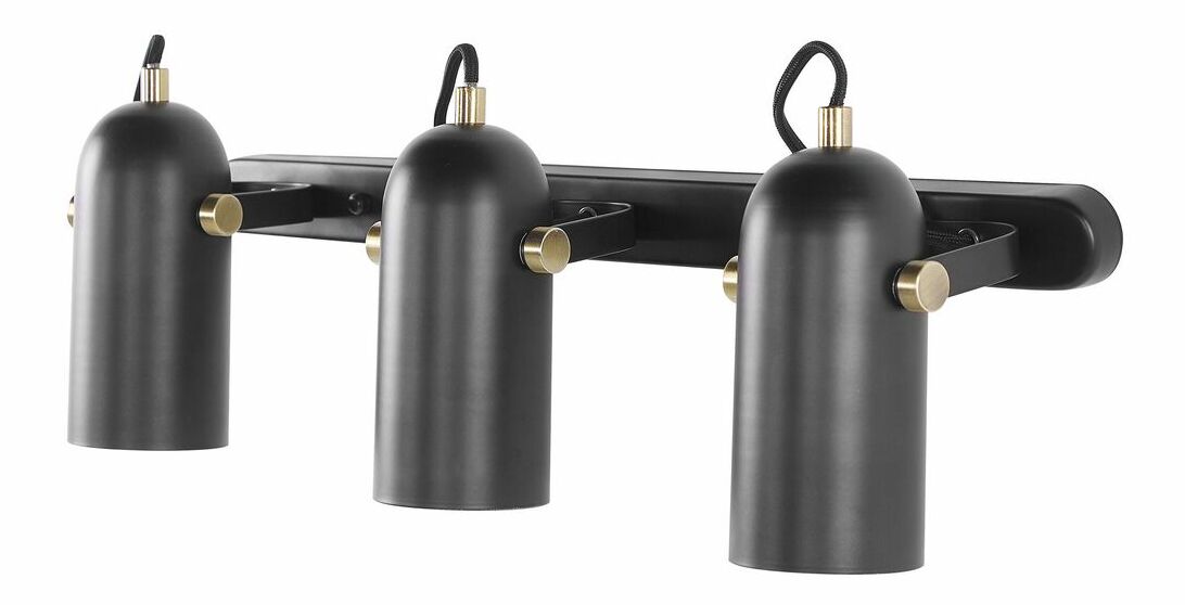 Trojitá nástěnná lampa TYRO (kov) (černá)