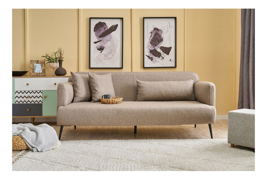 Pohovka trojsedačka Revosatta (hnědá + černá)