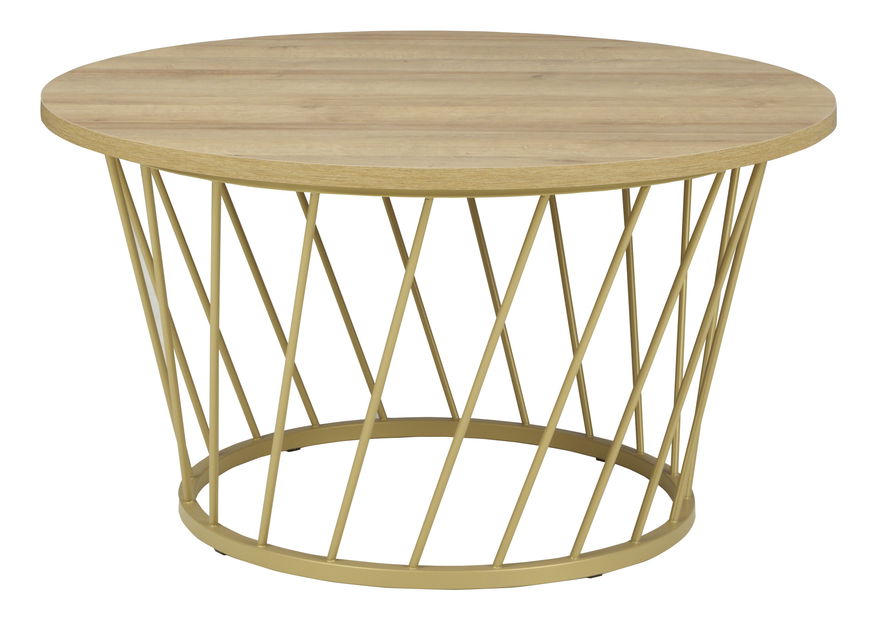 Konferenční stolek Otoman (dub riviera + zlatá)