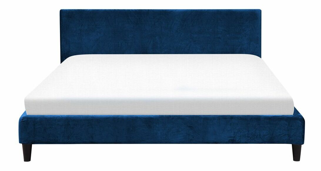 Manželská postel 180 cm FUTTI (s roštem) (modrá)