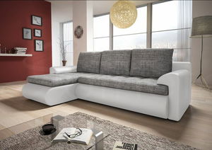 Rohová sedací souprava Bowson (bílá + šedá) (L)