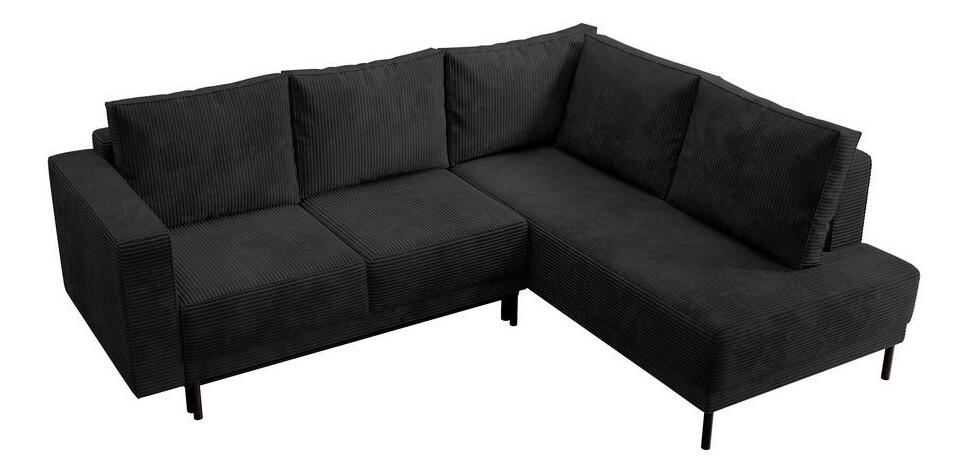 Rohová sedací souprava Rodriguez (P) (černá + černá)