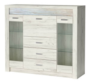 Vitrína Indie 08 (s LED osvětlením) (craft bílý)