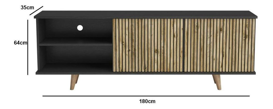 TV stolek/skříňka Franc 54 (černé dřevo + borovice atlantická)