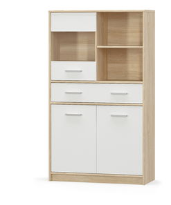 Vitrína Terrell (dub sonoma + bílá)