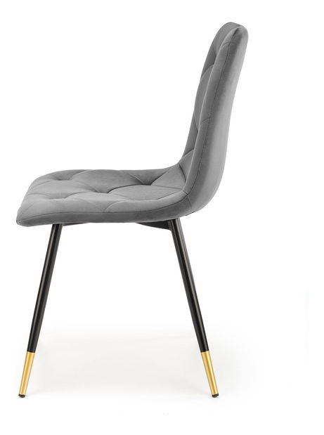 Jídelní židle Kallan (tmavě šedá + černá + zlatá)