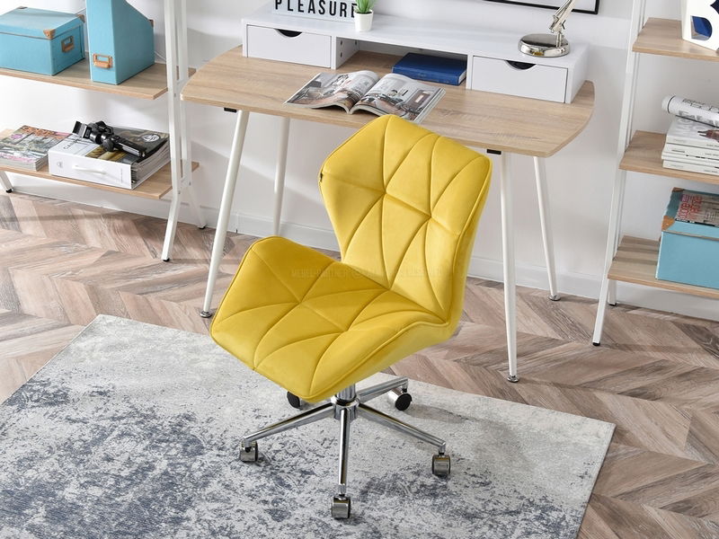 Křeslo Velma M (žlutá + chromová)