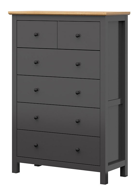 Komoda BRW Hesen KOM6S/15/10 (grafit + dub artisan)