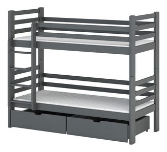 Dětská postel 90 cm Paul (s roštem a úl. prostorem) (grafit)