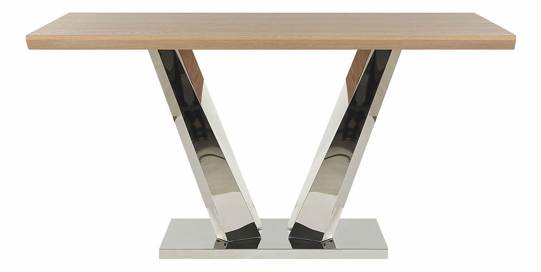 Jídelní stůl BONTOVA (světlé dřevo + stříbrná) (pro 6 osob)