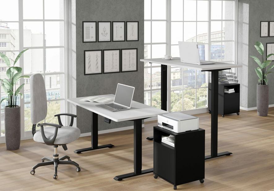 Elektrický PC stolek Motiva 140 (bílá + černá)